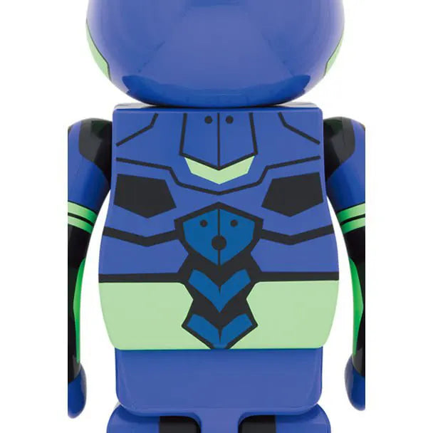 Rear detail of the Evangelion Unit-01 Bearbrick with mechanical panel designs and Evangelion Store branding.