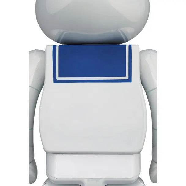 Back view of Stay Puft Bearbrick in white chrome