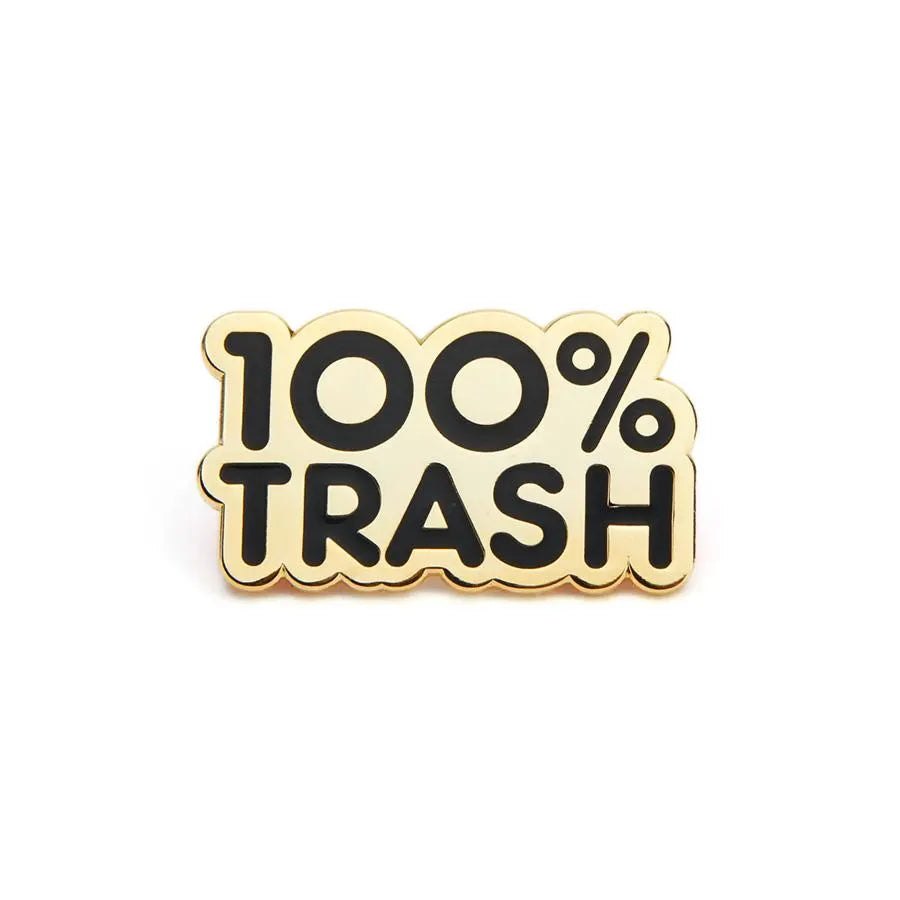 100% Trash Pin Black