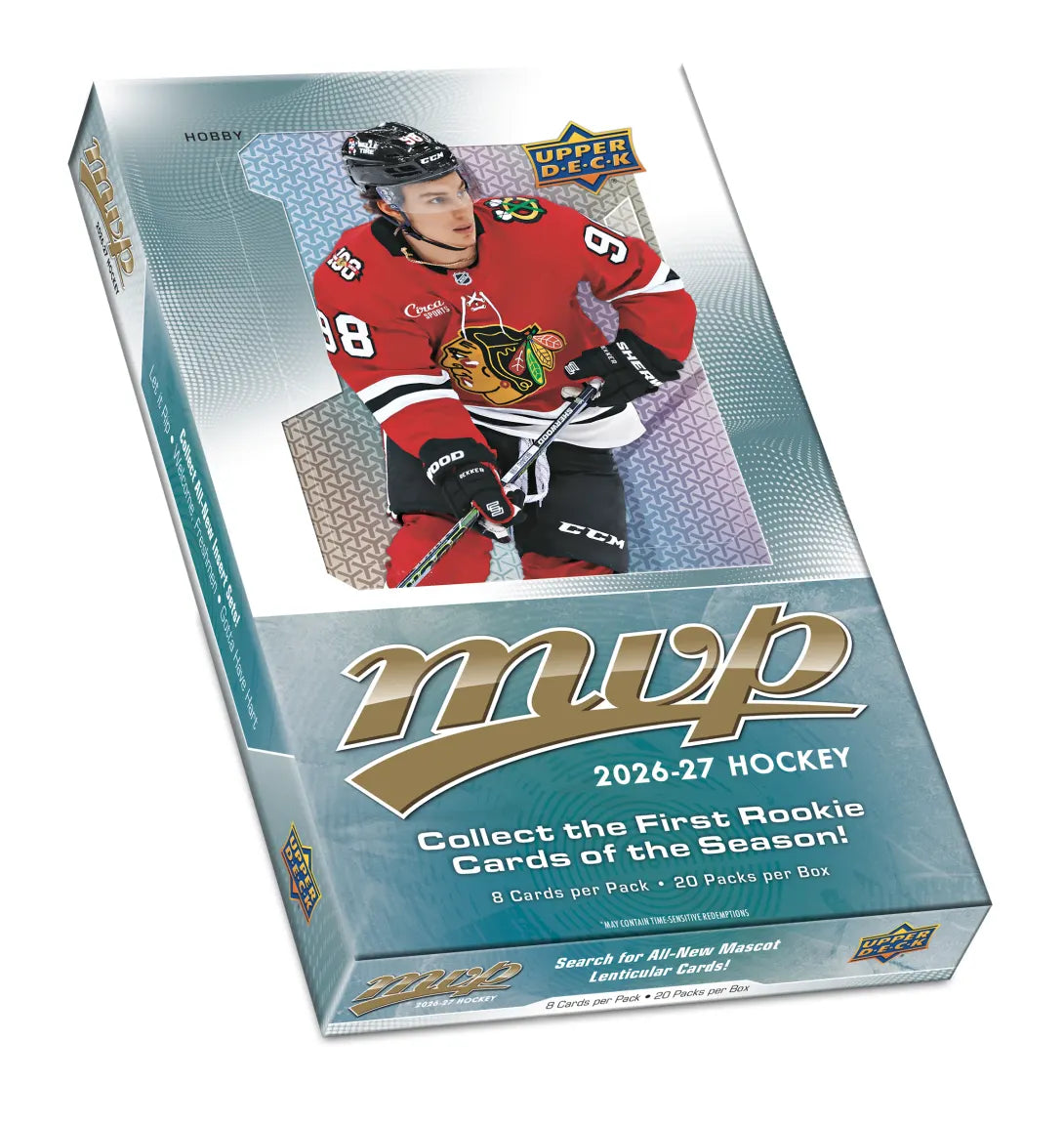2026-27 Upper Deck MVP Hockey Hobby Box with 20 packs of NHL trading cards