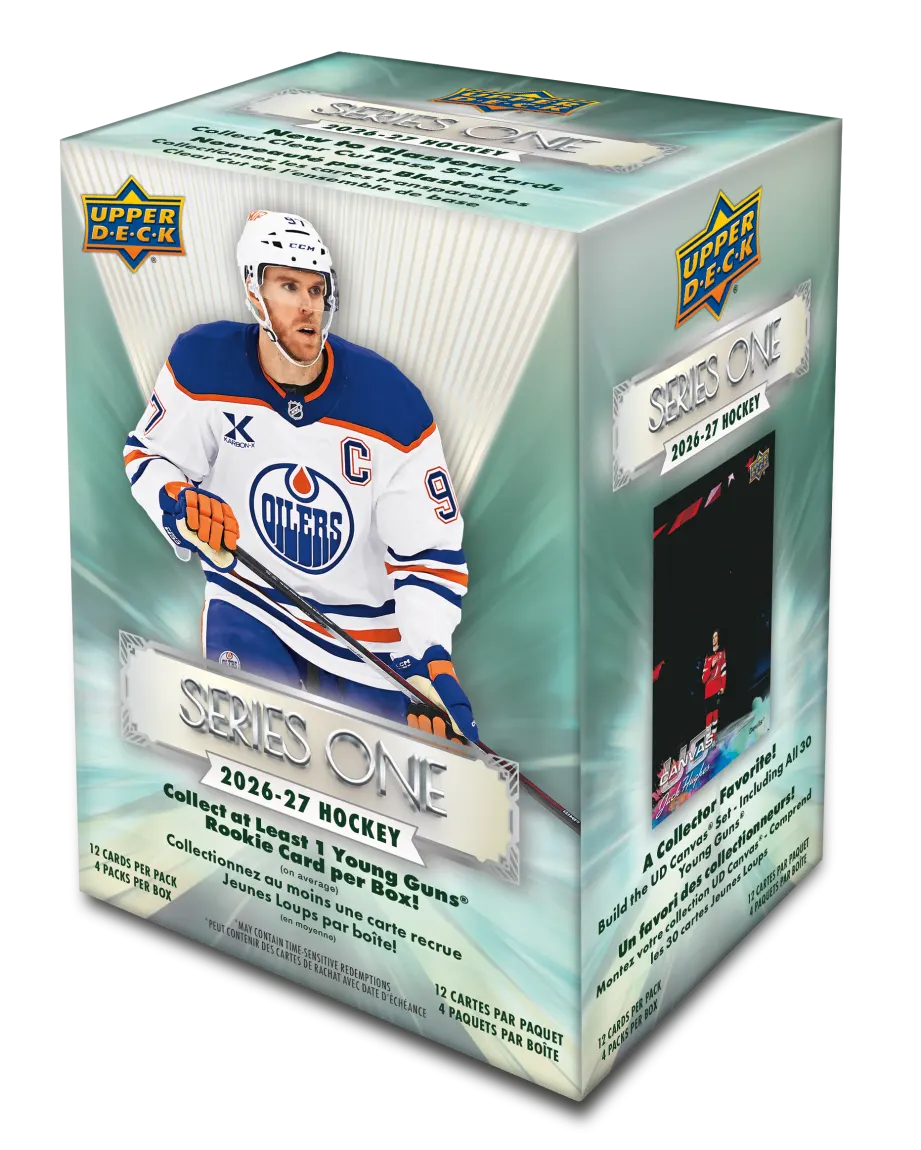 2026-27 Upper Deck Series One Hockey Blaster Box featuring Connor McDavid in an Edmonton Oilers jersey