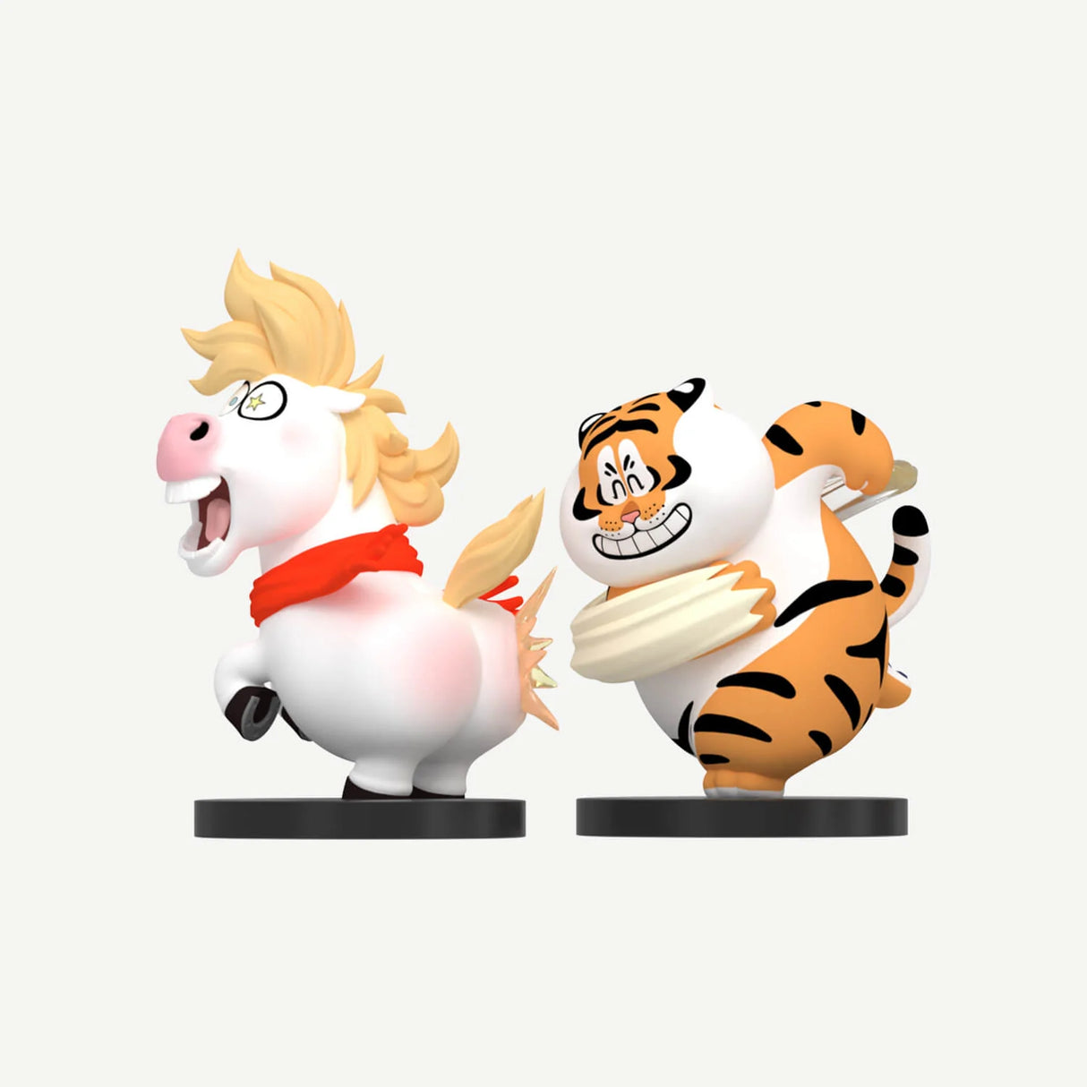 Alexander The Fat Tiger Go Pony Go figure set shown on a white background