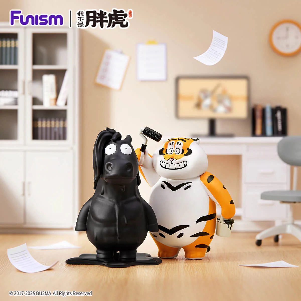 Alexander The Fat Tiger Bootlick figure painting a black horse statue