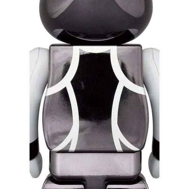 Chrome-plated Bearbrick figure of Eric Singer Catman from KISS