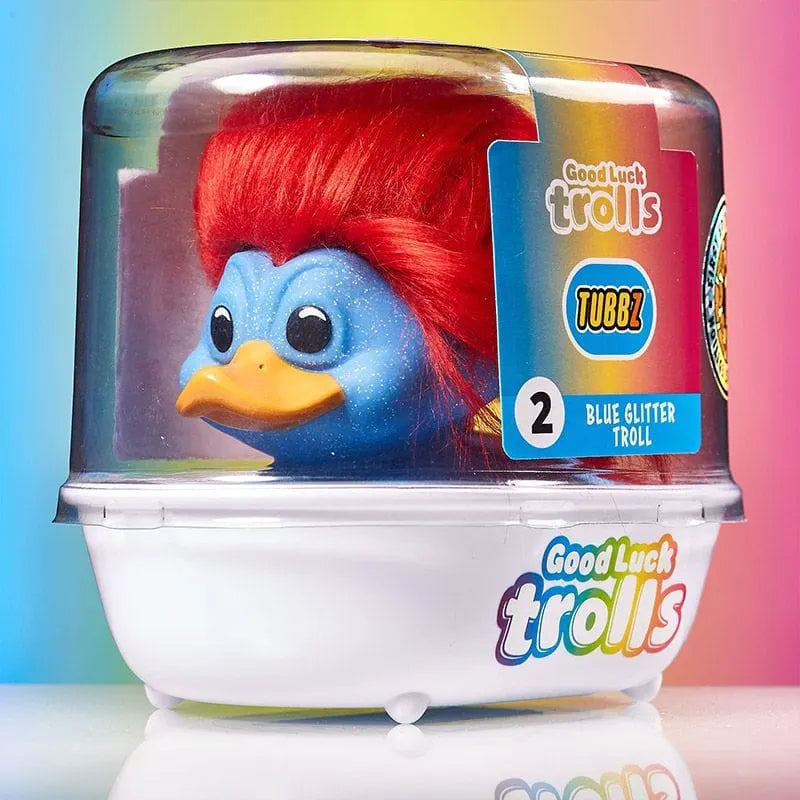 Packaged collectible Troll duck with First Edition sticker