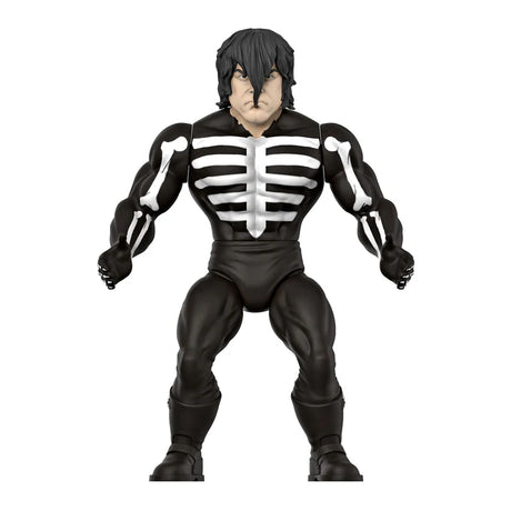 Front view of Misfits Danzig Skeleton vintage figure with skeletal design in black and white.