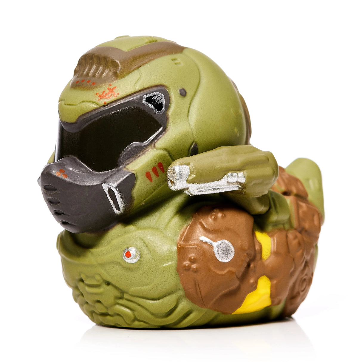 Front view of DOOM Slayer duck collectible from TUBBZ mini series