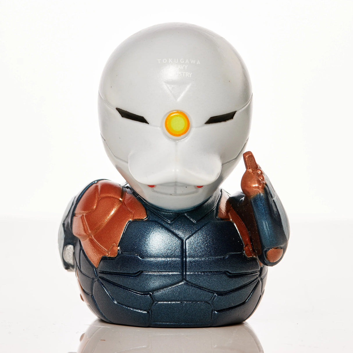 Front view of the Gray Fox Mini TUBBZ collectible with hand gesture.