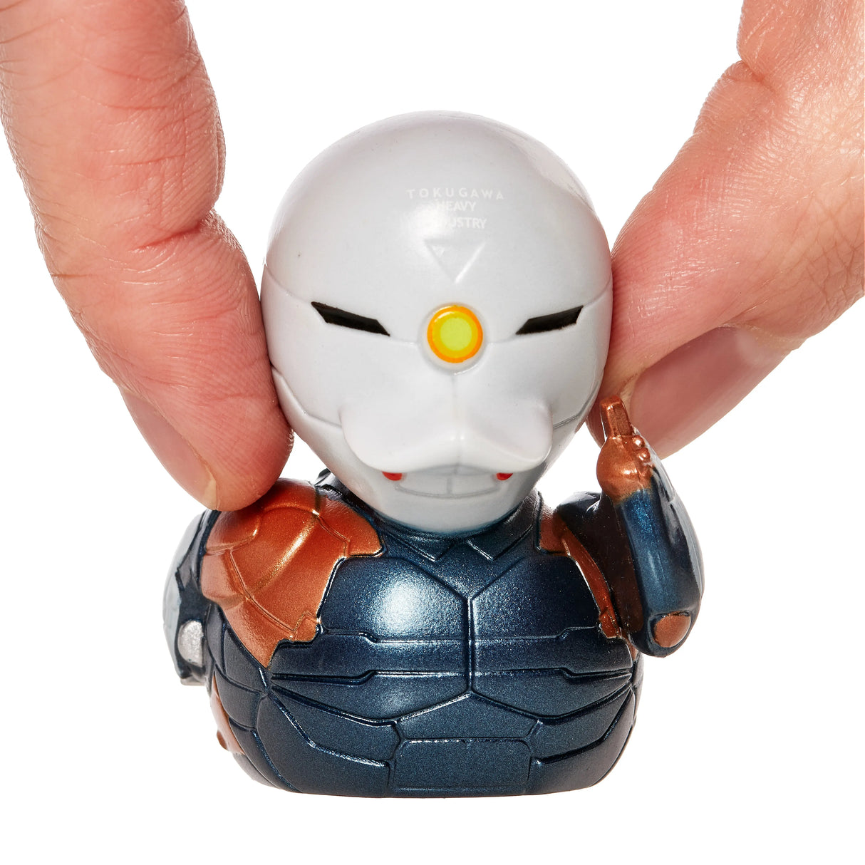 Gray Fox Mini TUBBZ duck collectible from Metal Gear Solid – front view.