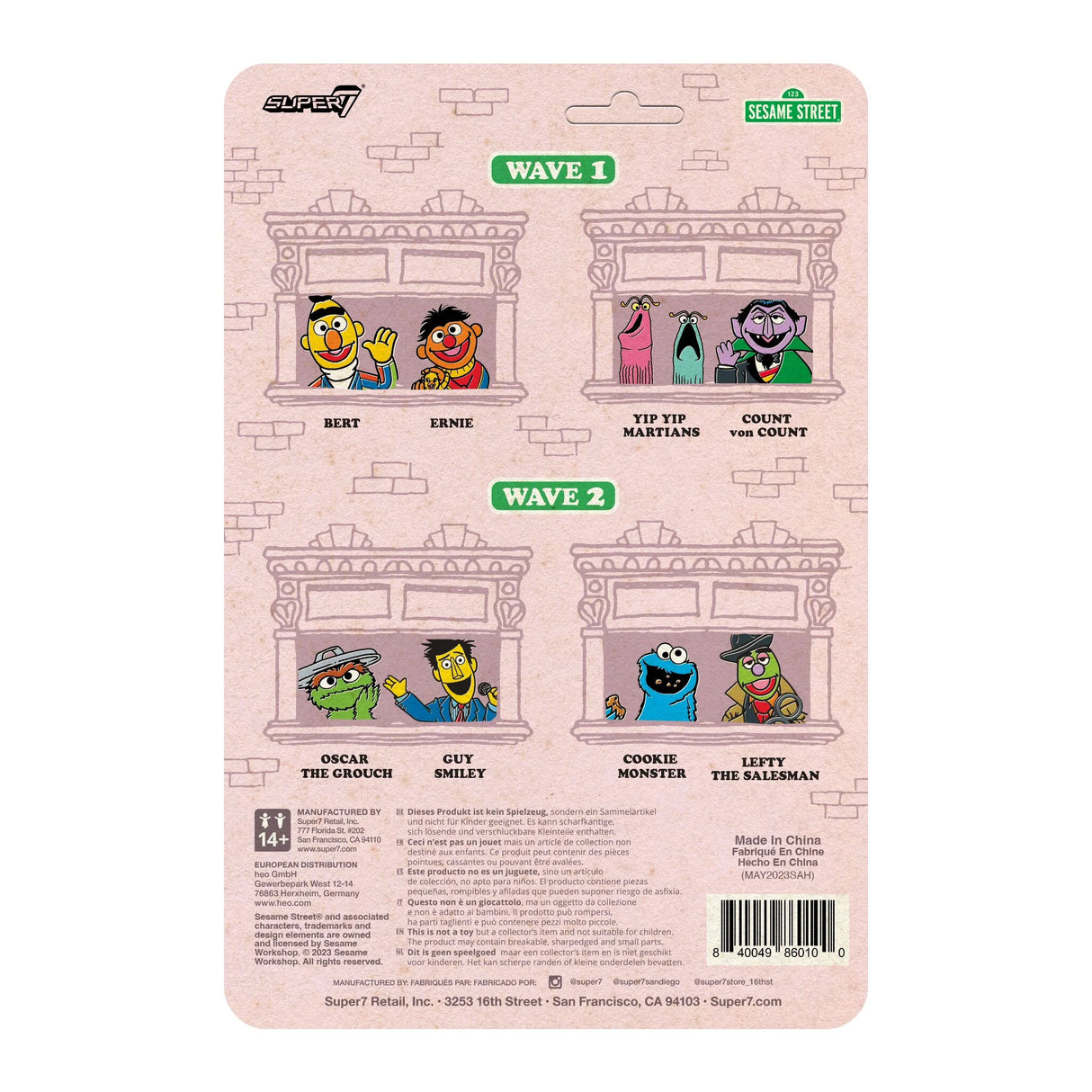 Backside of official Super7 packaging
