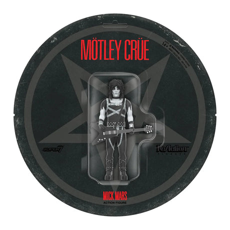 Mötley Crüe Mick Mars ReAction figure on circular retro album cardback packaging
