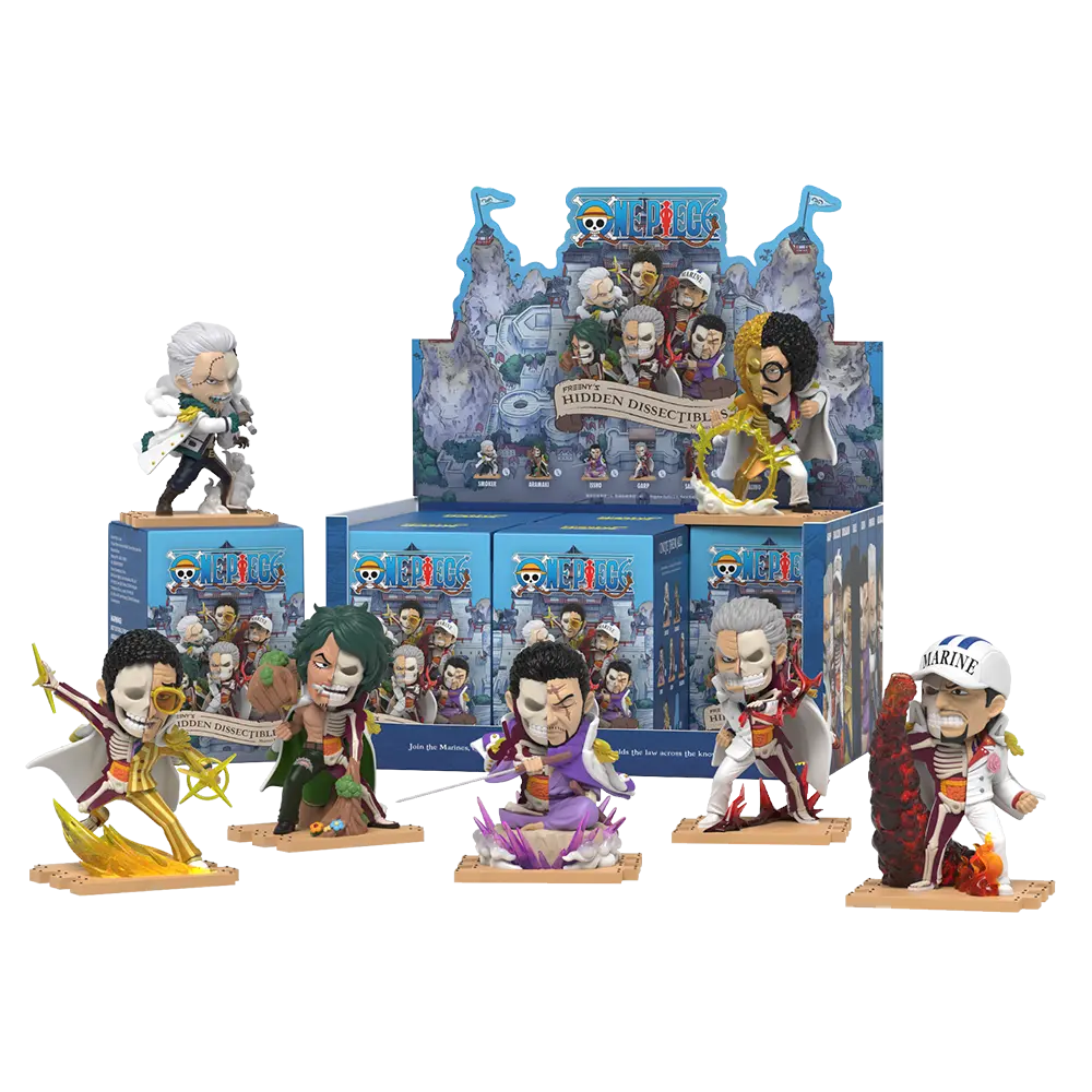 Full display box of One Piece Marines Edition dissected figures by Mighty Jaxx