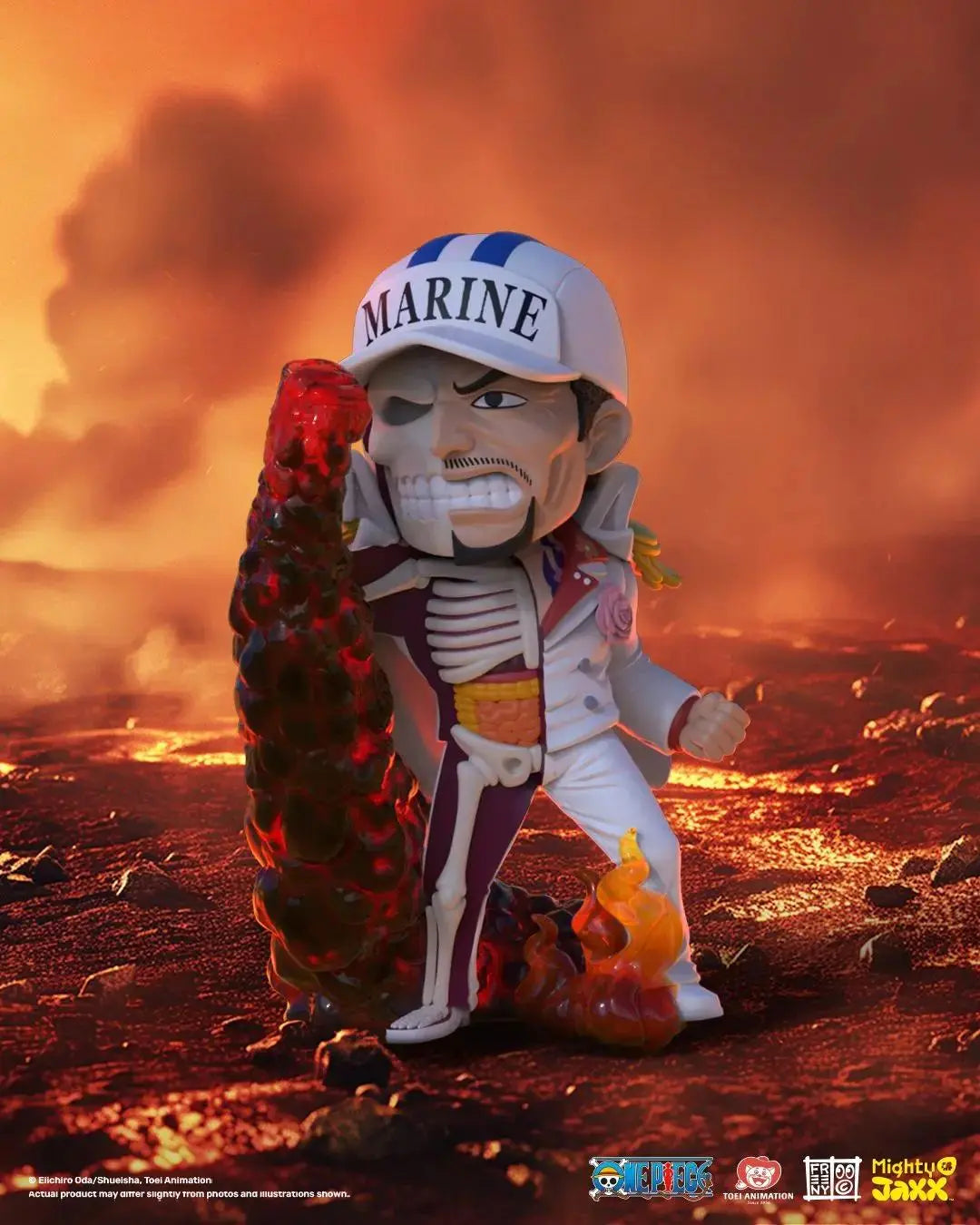 Sakazuki Akainu figure from Freeny’s One Piece Marines dissectibles with lava fist