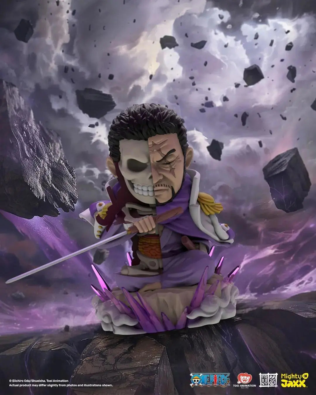 Issho/Fujitora vinyl figure from One Piece dissected collection by Jason Freeny