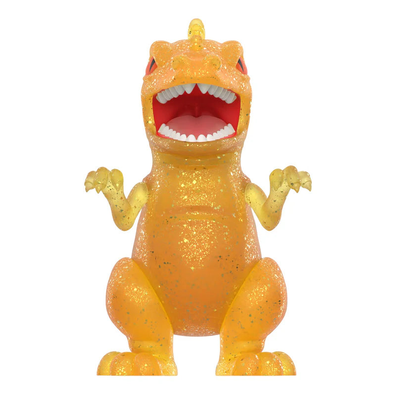 Sunrise Reptar in sparkly translucent yellow-orange with red mouth and eyes.