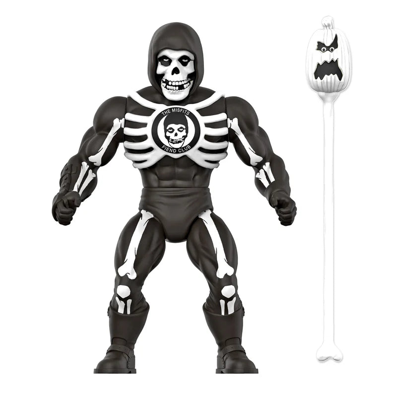 Misfits The Fiend vintage action figure posed with haunted pumpkin staff accessory.