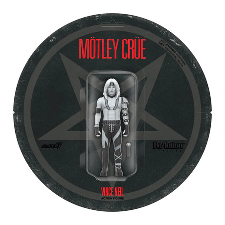 Front view of Vince Neil ReAction Figure in greyscale with studded details