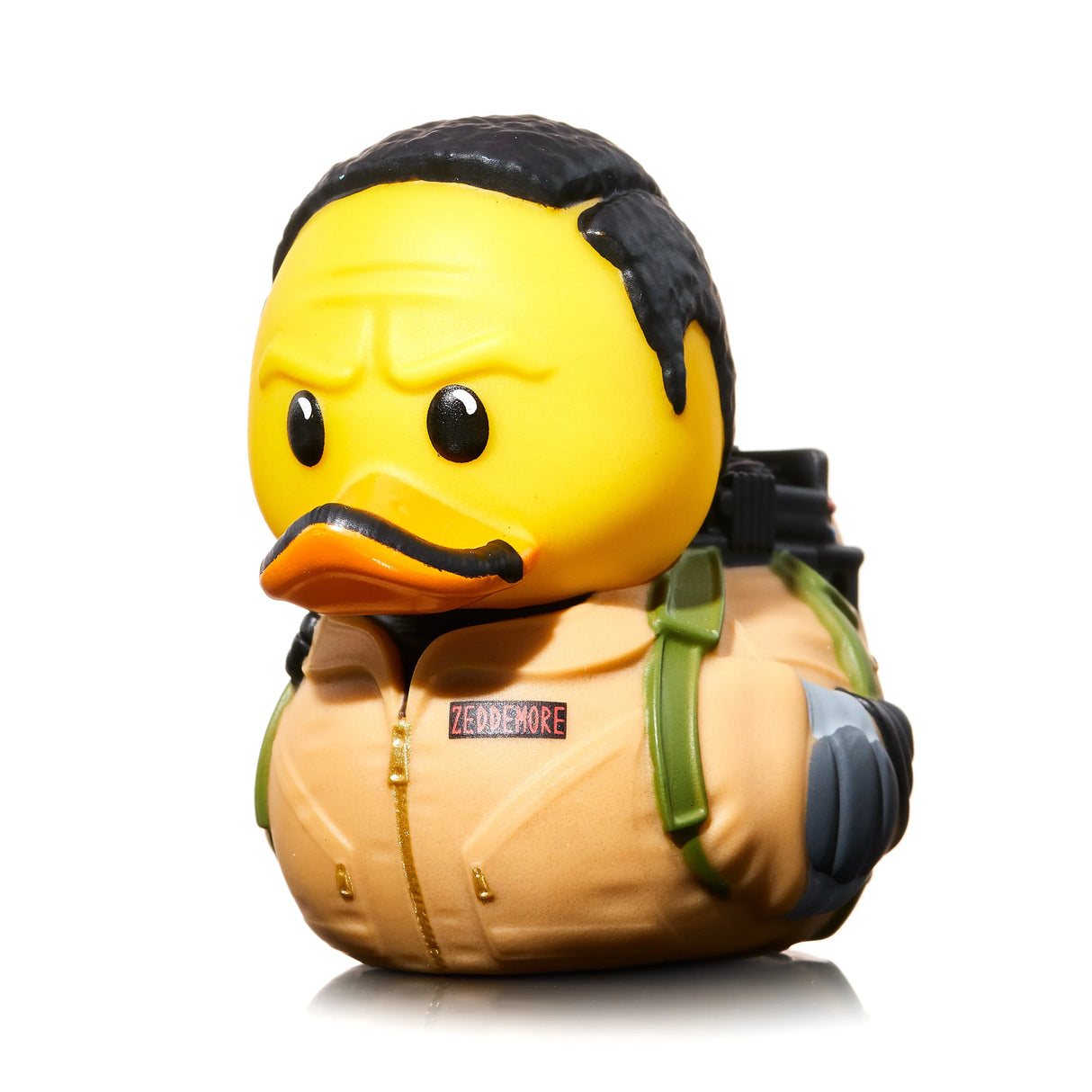 Close-up view of Mini TUBBZ Winston Zeddemore duck in jumpsuit