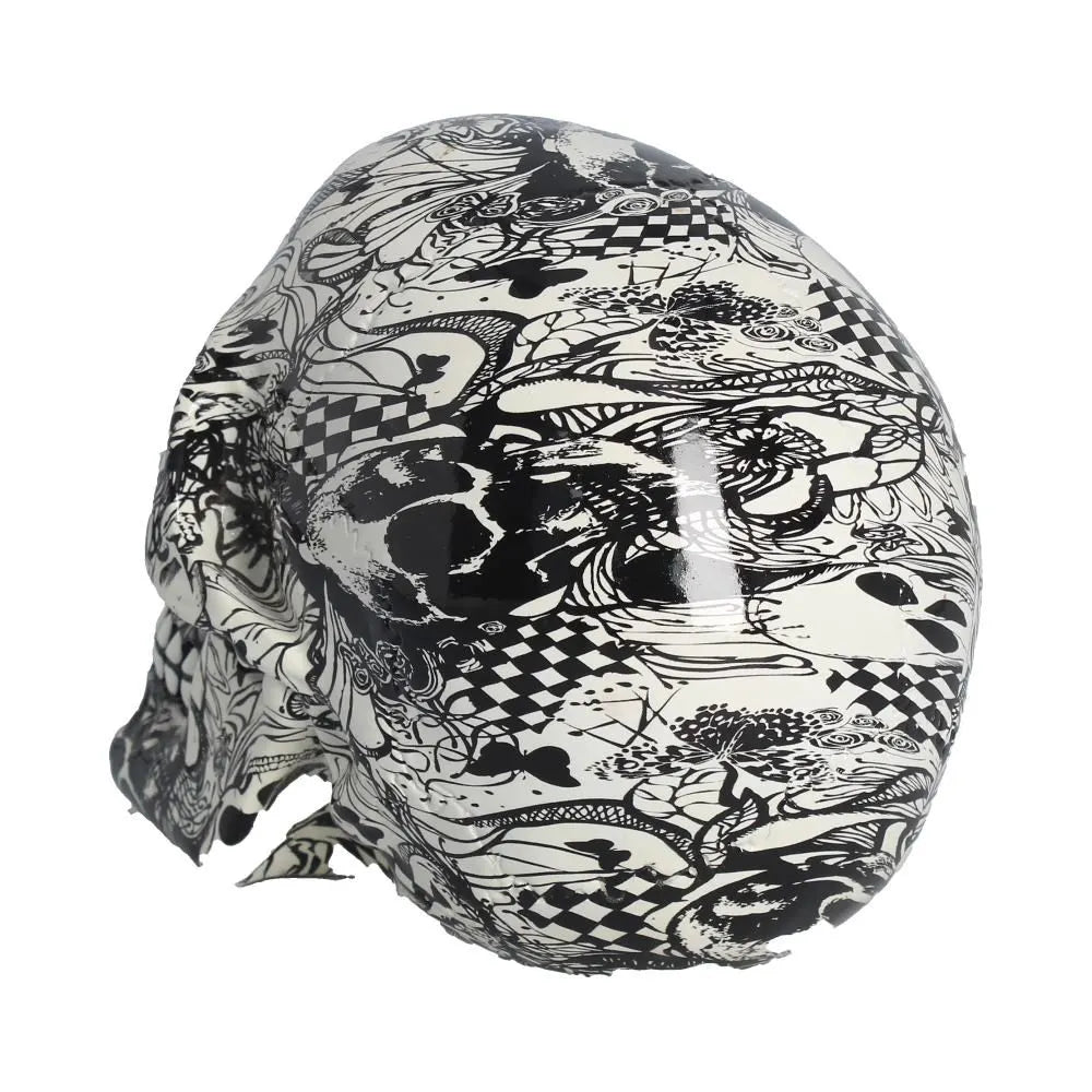 Abstraction Butterfly & Checkers skull