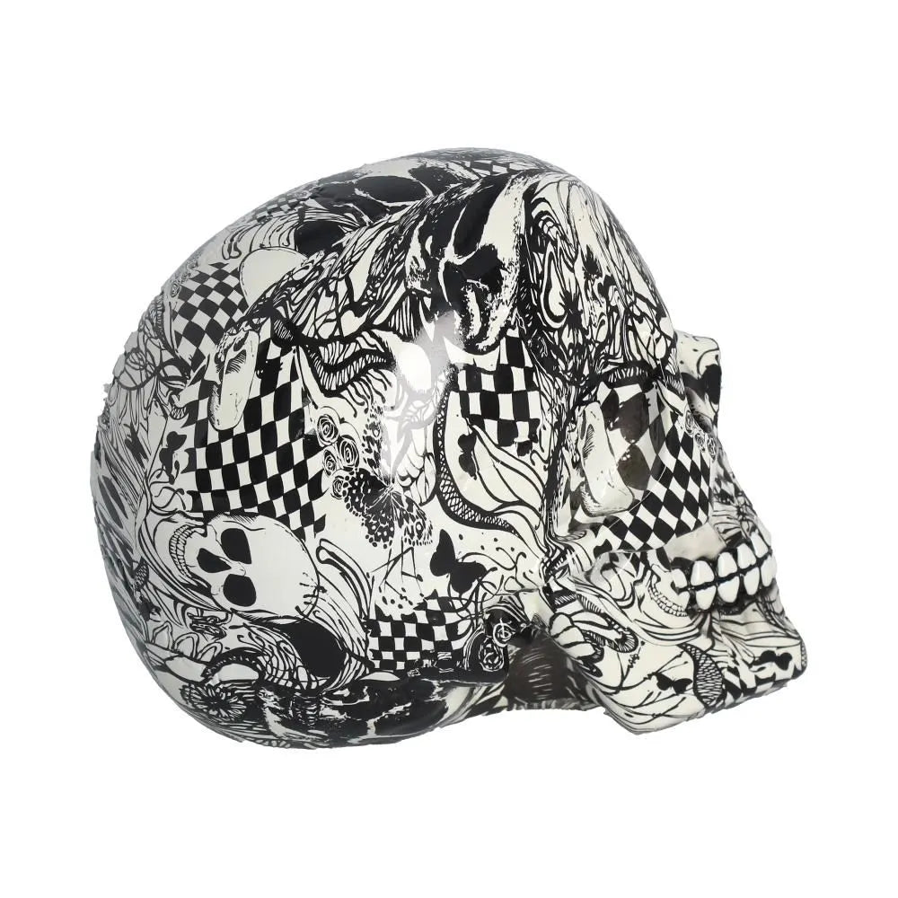 Abstraction Butterfly & Checkers skull