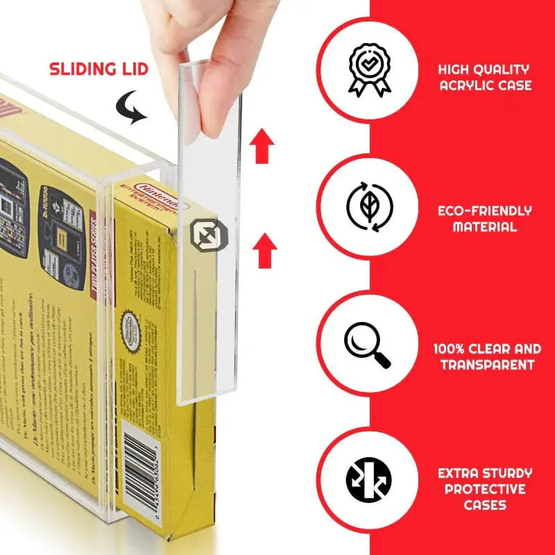 Acrylic Case for NES Games Sliding Lid