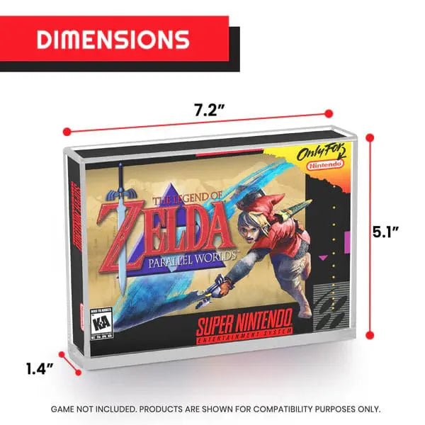 Acrylic Case for SNES/N64 Games Dimensions