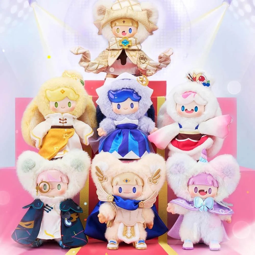 Full set of Adou Fancy Cookie Show Plush Blindbox collection with six characters and one hidden edition.