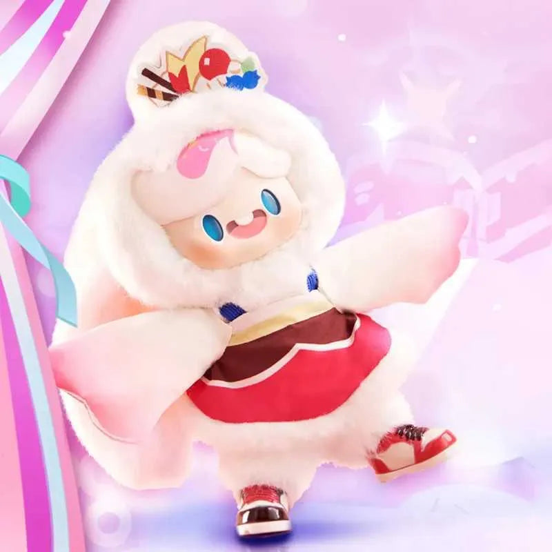 Fufu Parfait Cookie plush from Fancy Cookie Show Blindbox in pink dessert-themed outfit.