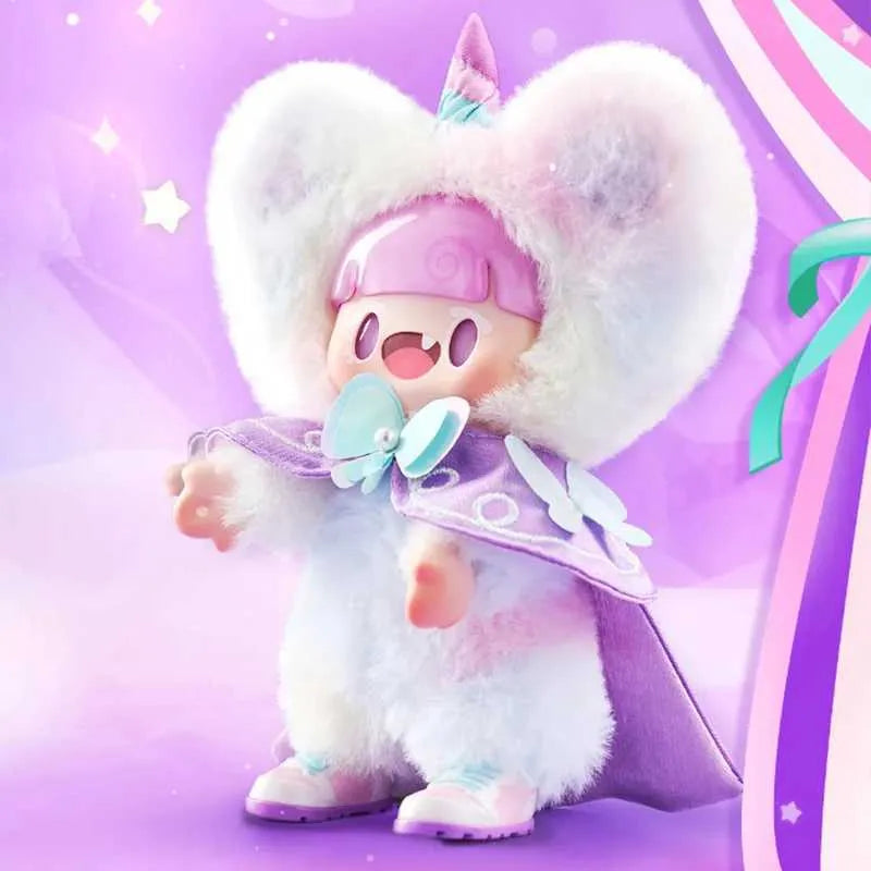 Adou Cream Unicorn Cookie plush from Fancy Cookie Show Blindbox with pastel cape and unicorn horn.