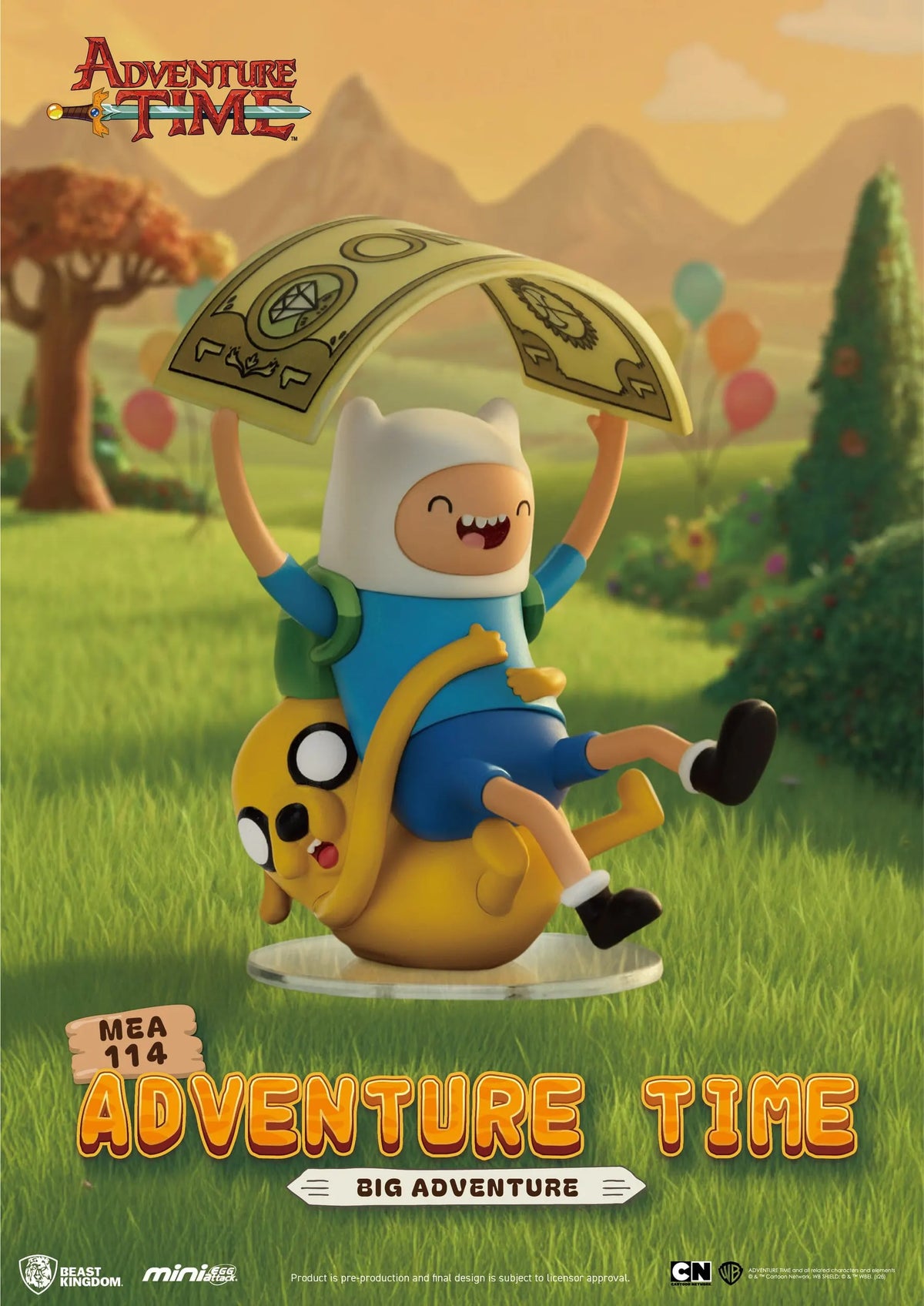 Adventure Time Big Adventure Finn riding Jake figure