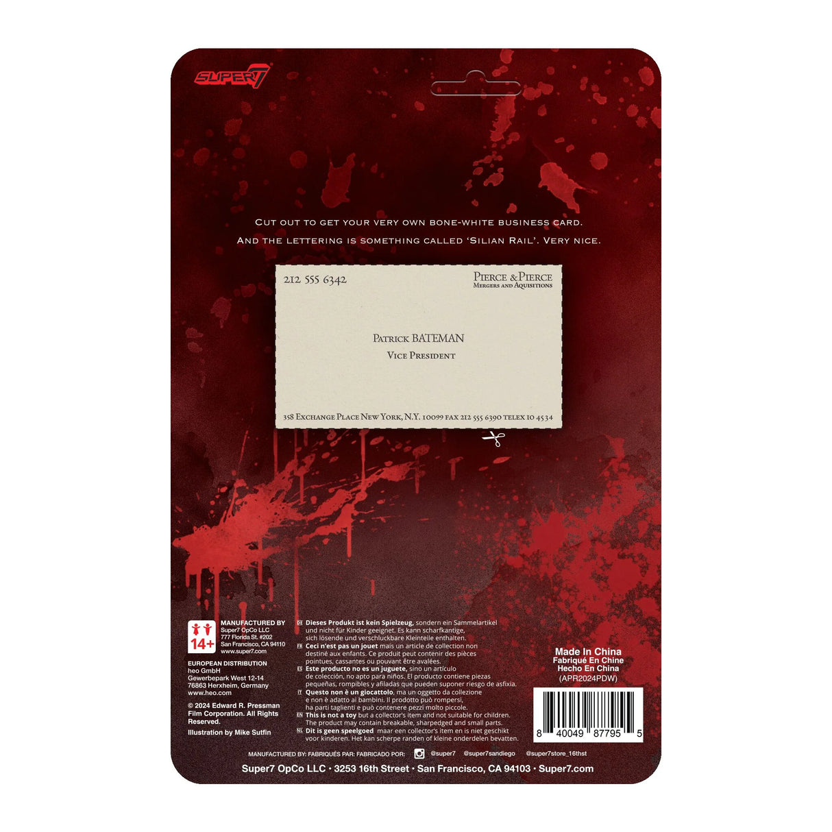 American Psycho (Raincoat) - ReAction Figure Cardback