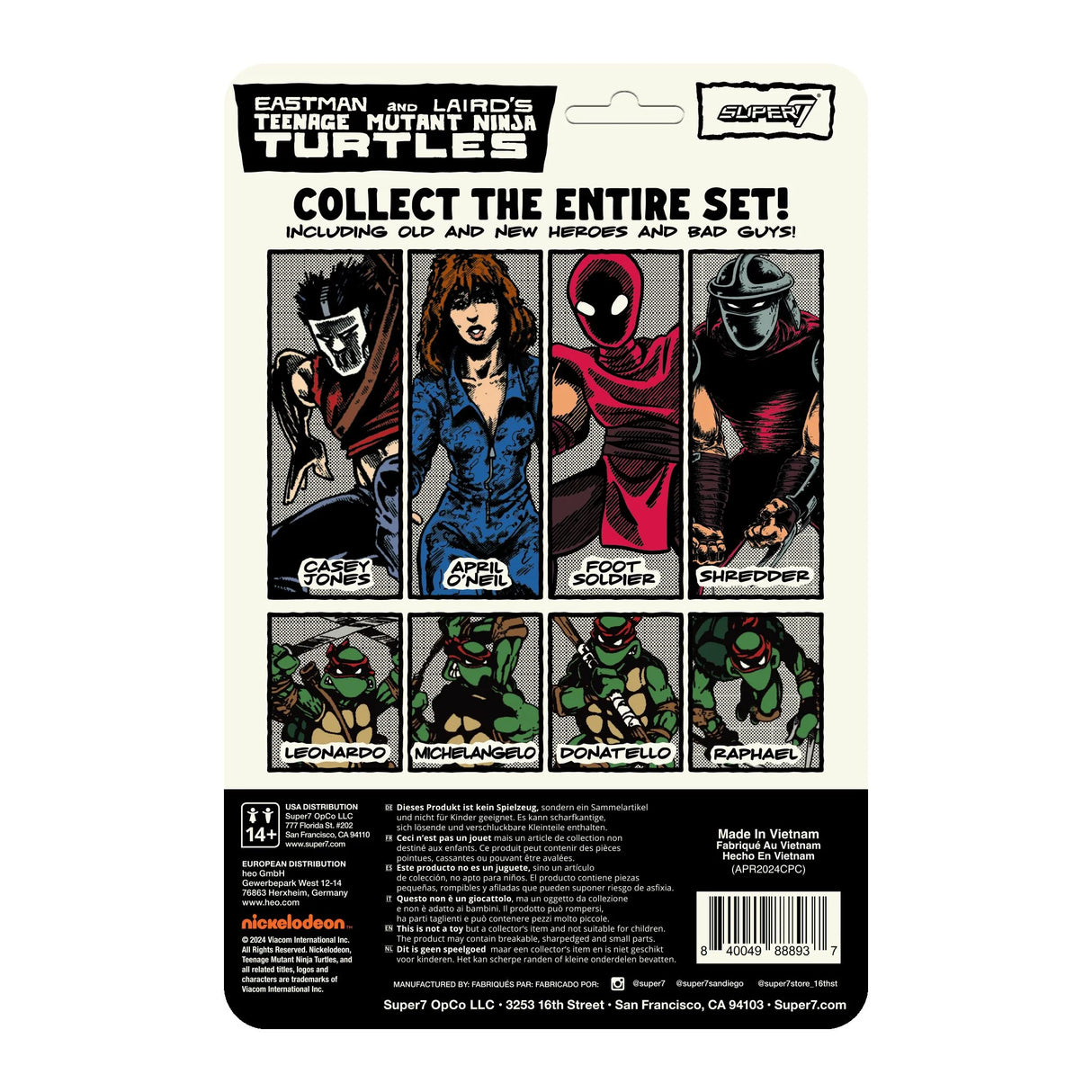 April O'Neil (Comic Color) - Teenage Mutant Ninja Turtles ReAction Figure Cardback