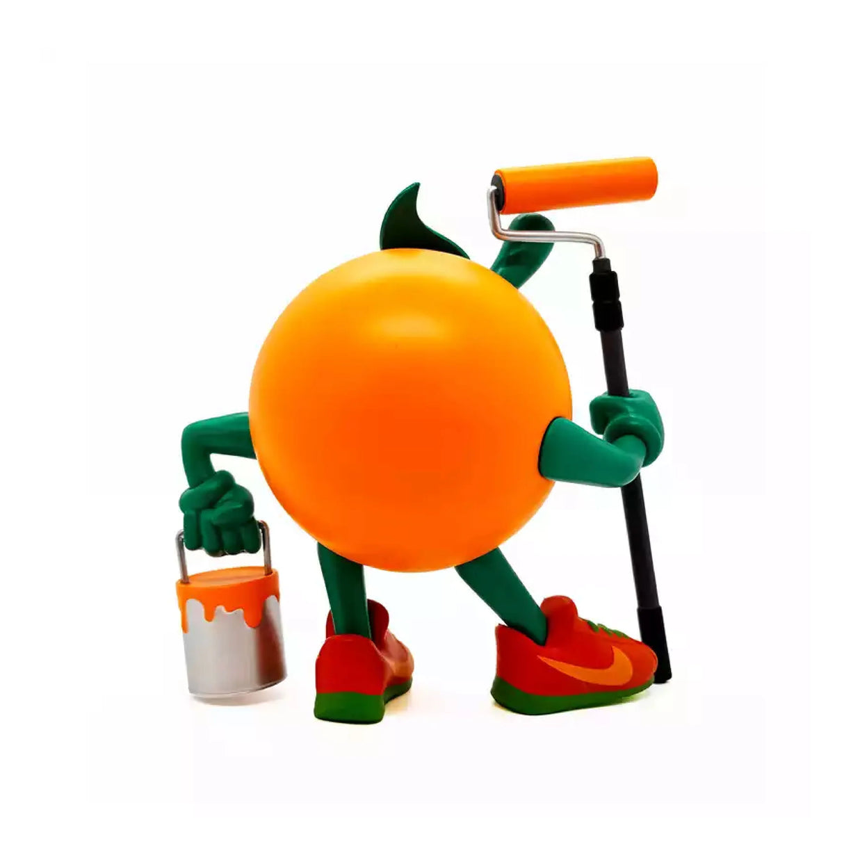 Back view of Atomik Orange vinyl toy showcasing orange body and sneakers