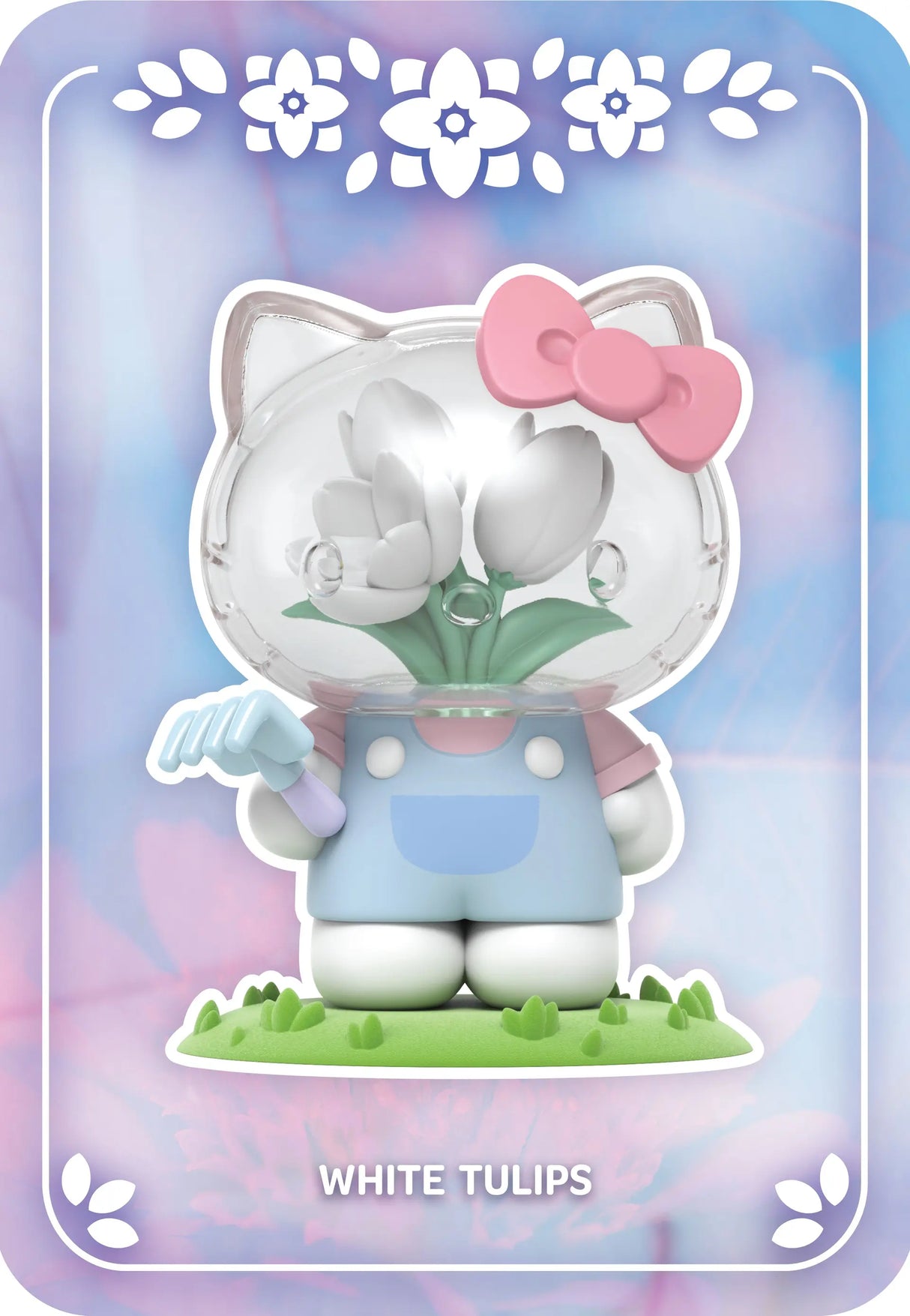 Hello Kitty White Tulips figure from Azuma Makoto blind box series.