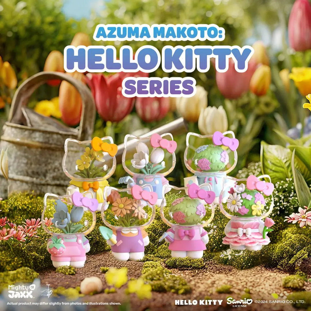 Group display of Hello Kitty floral blind box series by Azuma Makoto.