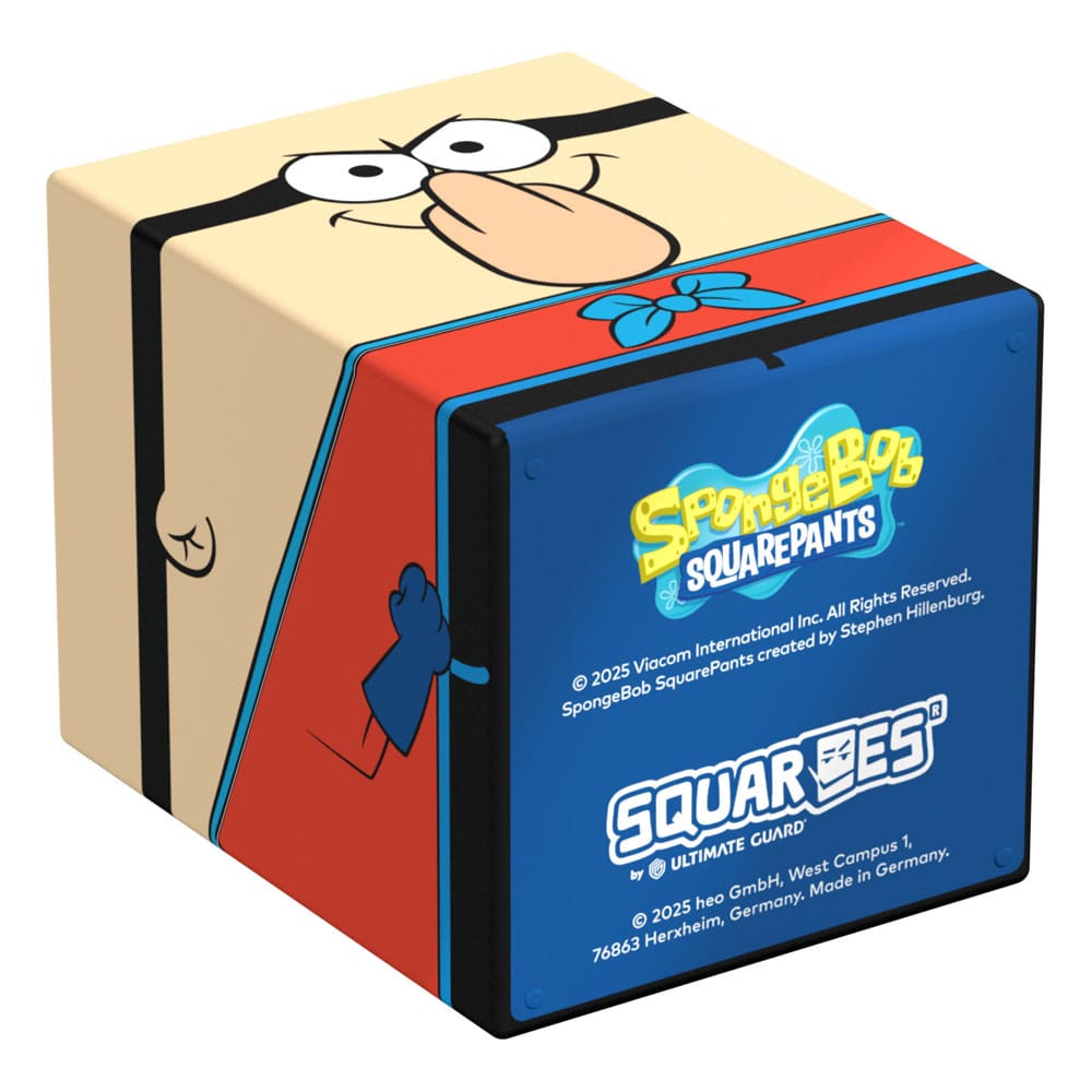 Bottom view of Barnacle Boy Squaroes box showing licensing logos.