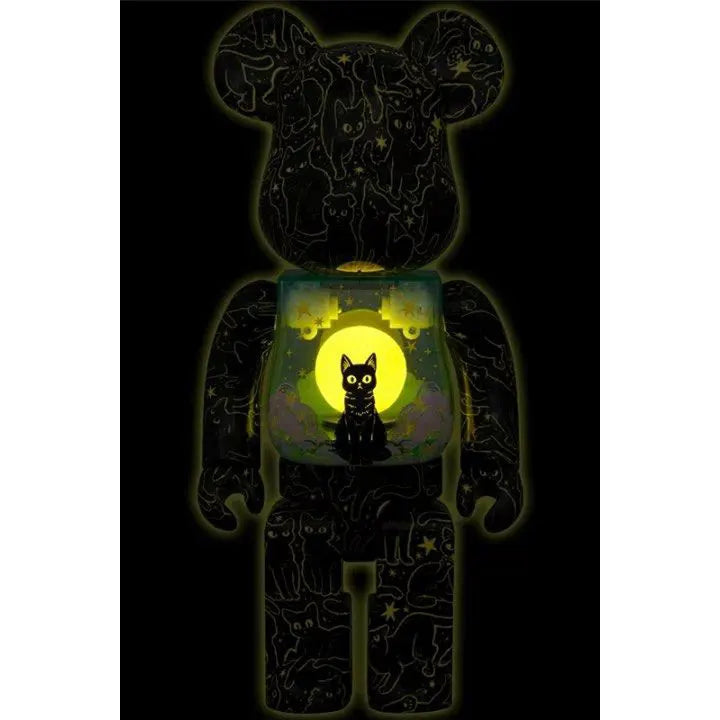Bearbrick Cat in the Night Sky glowing edition with illuminated belly by Hikari Bambi
