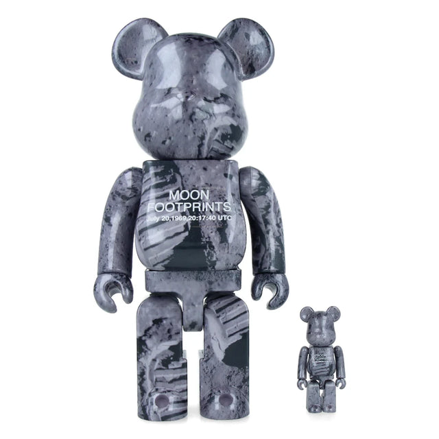 Bearbrick 400% and 100% Moon Footprints set with NASA Apollo 11 design