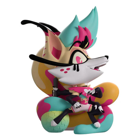 Side profile of Beelzebub Youtooz figure showing her vibrant colors and curled tail.