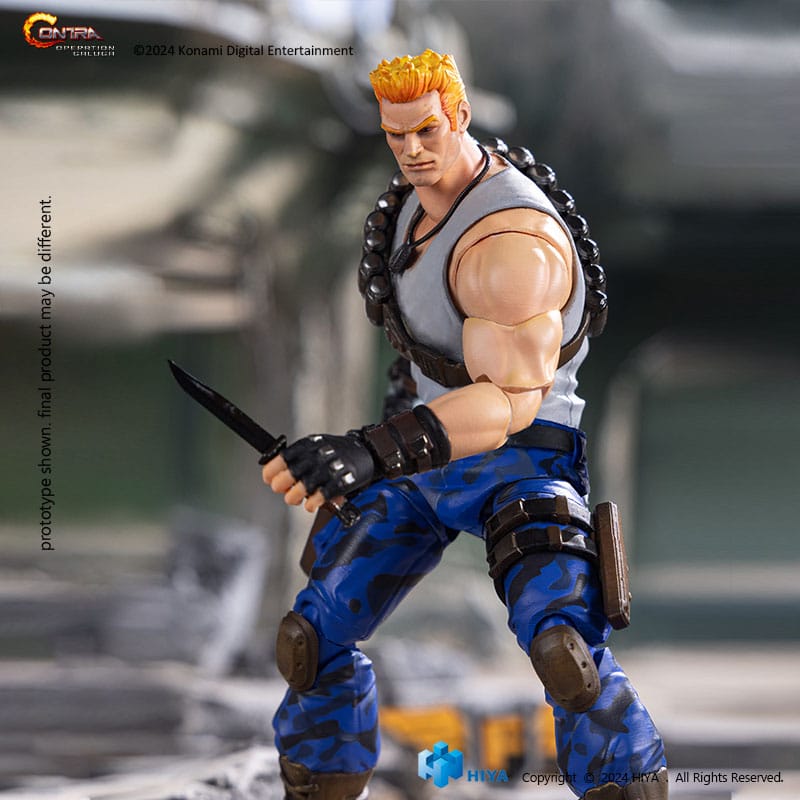 Bill Rizer Contra action figure holding knife dynamic combat pose