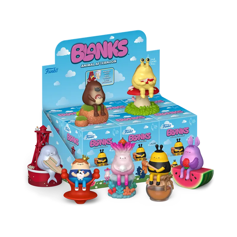 Blonks Animal Afternoon blind box display packaging with figures