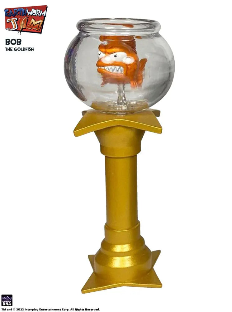 Bob the Goldfish in clear fishbowl atop twisted orange base