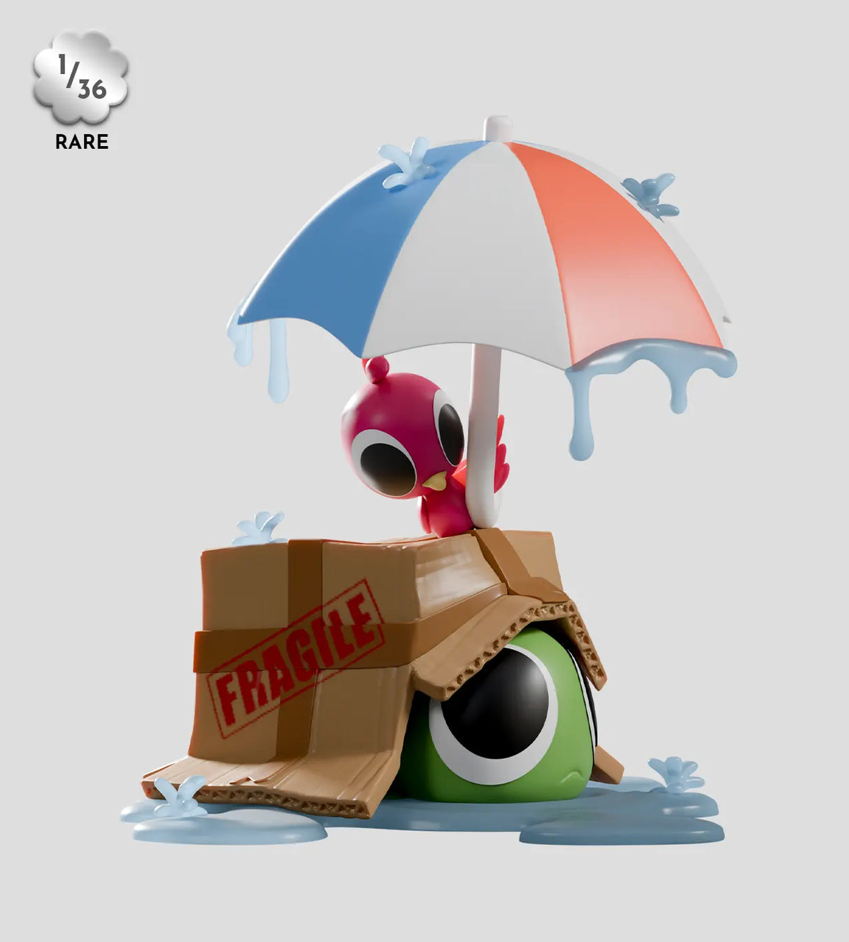 turtle hiding under cardboard umbrella rare figure blind box