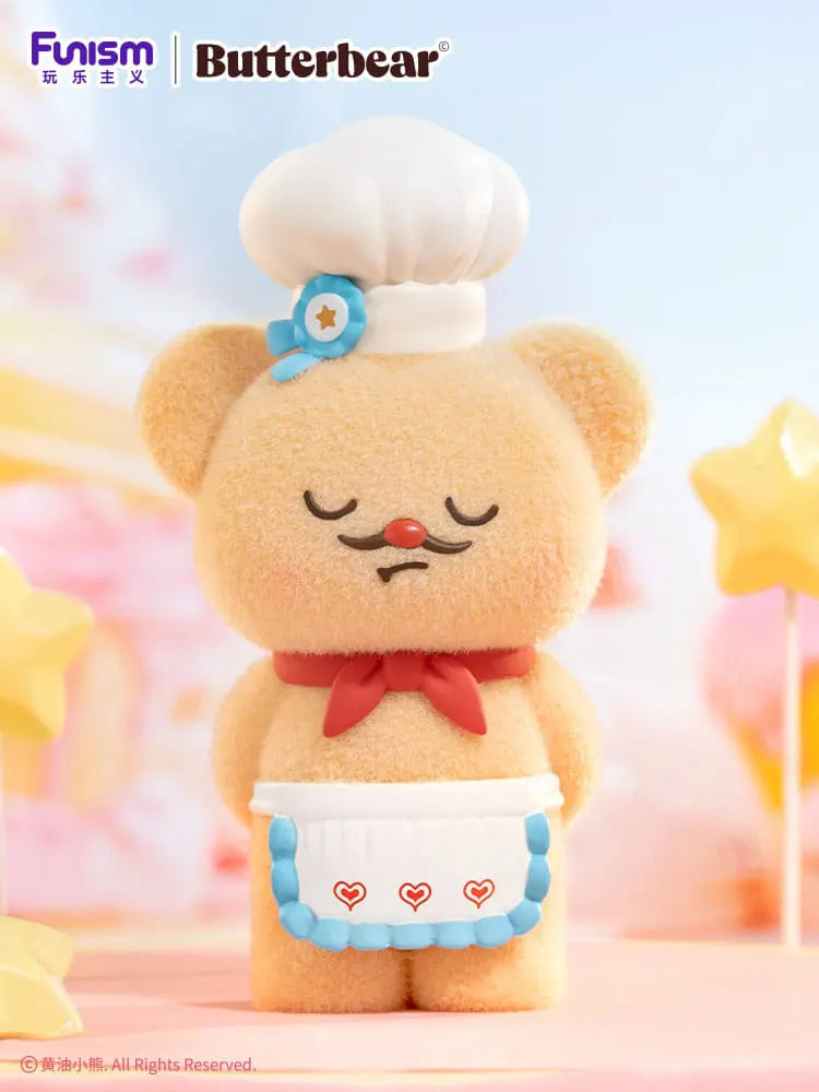 Butterbear with red scarf and chef hat with mustache – pastry chef blindbox bear