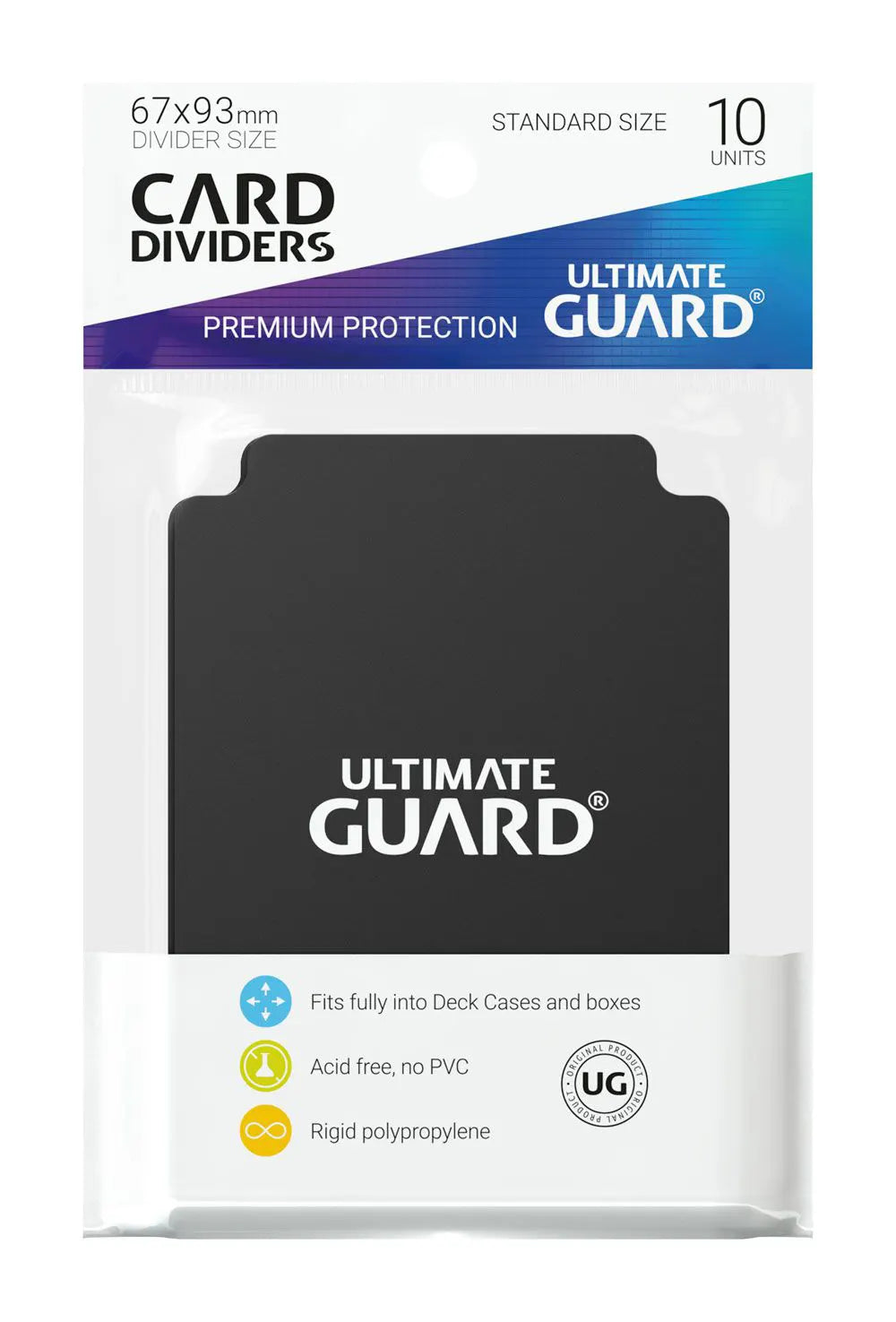 Card Dividers Standard Size Black 10 Pack