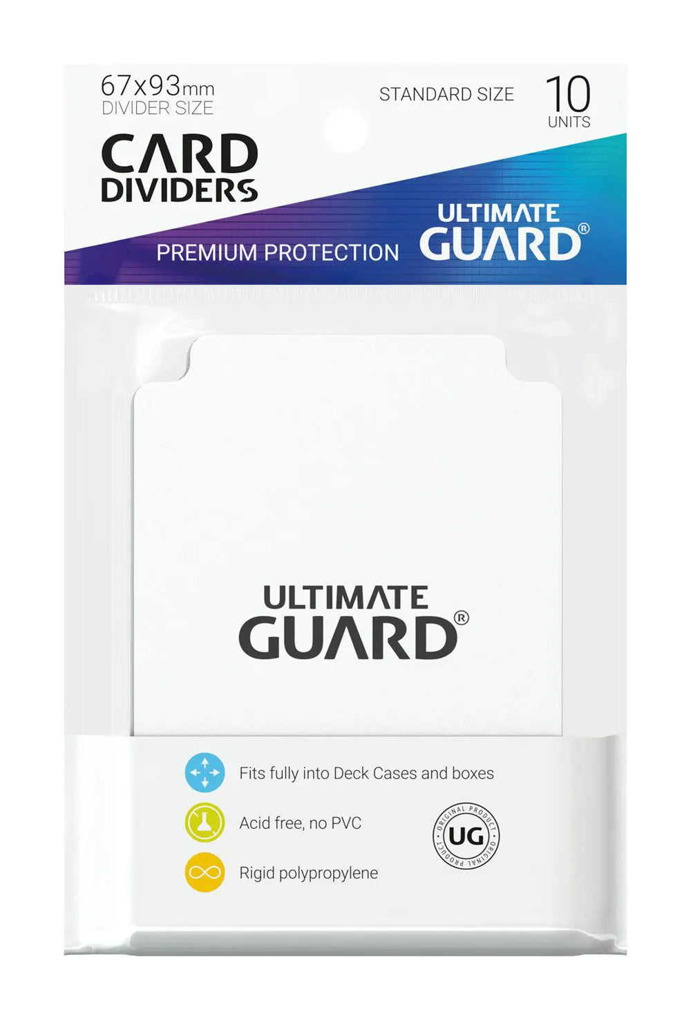 Card Dividers Standard Size White Front