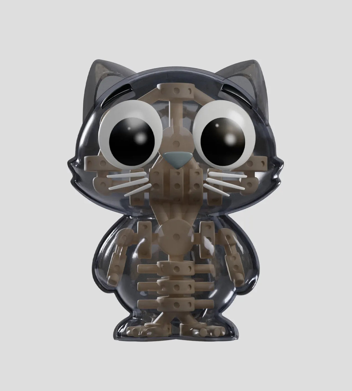 transparent cat figure showing mechanical skeleton from Catscans Bare Bones blind box