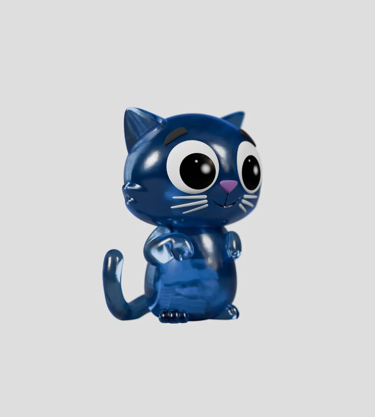 Catscans blue transparent cat figure standing upright with visible inner contents