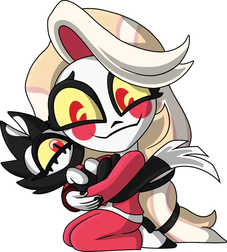 Front angled view of Charlie and KeeKee Hazbin Hotel Youtooz collectible figure