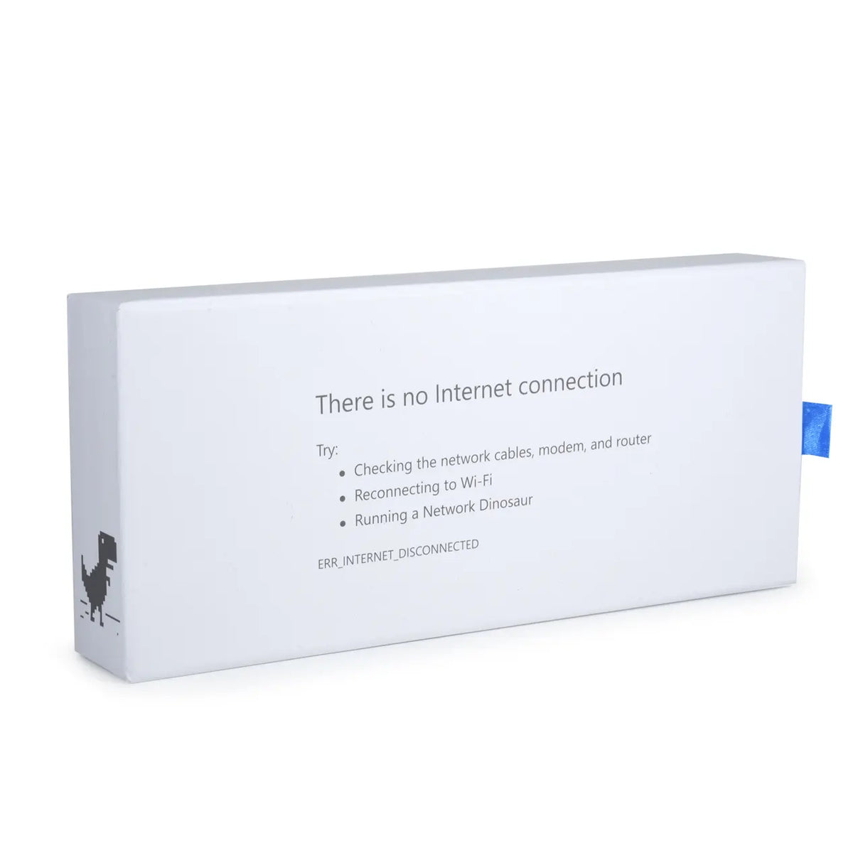 Chrome Dino figure box with offline error message design.